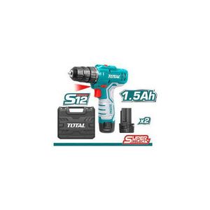 TOTAL Perceuse Rechargeable Sans Fil 12V +2 Batteries TOTAL