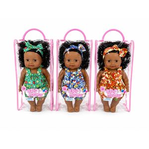 Poupée Bébé marron en Robe Colorée – 40 cm