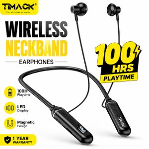 Timack Ecouteurs Bluetooth sans Fil, D18 Casque Bluetooth sans Fil avec Tour de Cou, Écouteur Bluetooth Sport,Oreillette Bluetooth