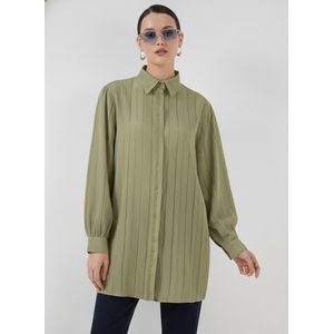 Bigdart Tunique Longue Rayée 5947 - Vert Amande