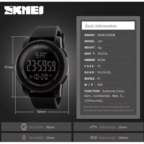 Skmei Montre Numérique SK1257-2Etanche - image 6