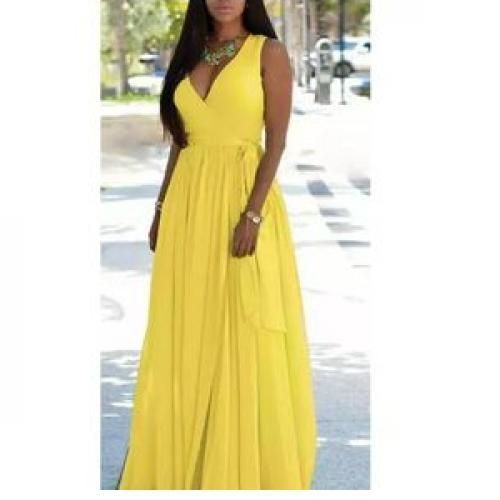 Robe sexy jaune clearance