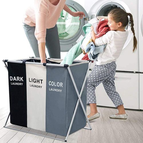 Generic Panier à Linge Pliable Multi-Compartiments - image 6