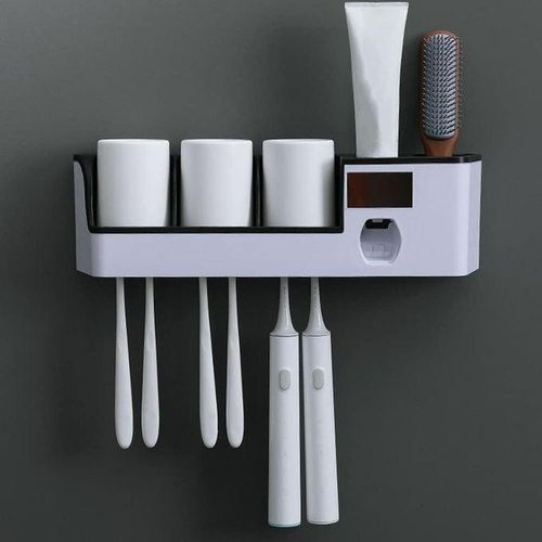 product_image_name-Generic-Chic support mural pour brosse à dents, stérilisateur UV, organiseur de brosse à dents, support de tête de brosse à dents, noir, taille unique-2