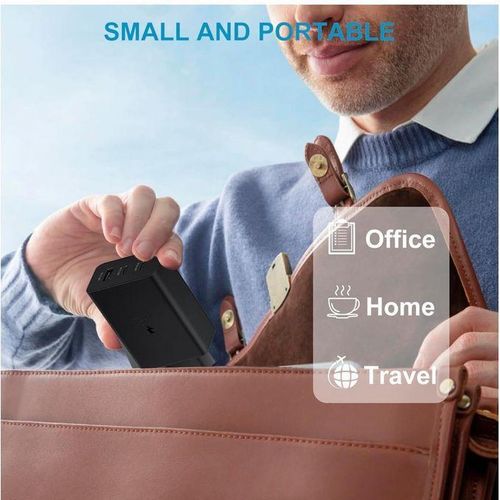 product_image_name-Generic-Chargeur Rapide 65W PD 3 Ports Noir - Protection de charge - Compatible Samsung Xiaomi Huawei Tecno Motorola iPhone Type-C Etc-1