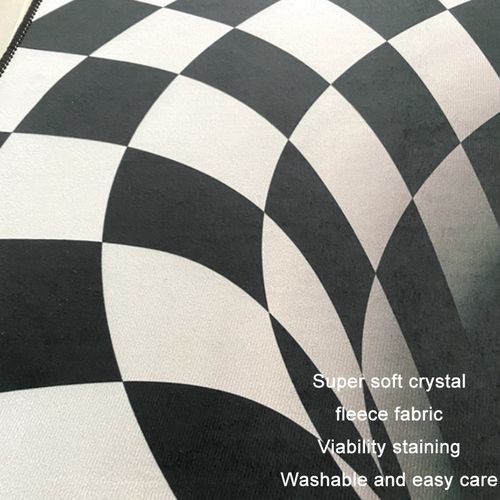 product_image_name-Generic-3D Geometric Stereo Trap Vision Living Room Bedroom Carpet,Size: 40x60cm - Black-2