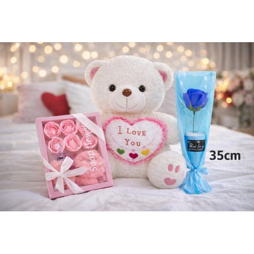 product_image_name-Generic-Pack Cadeau Romantique – Peluche + Roses + Fleur Éternelle-1