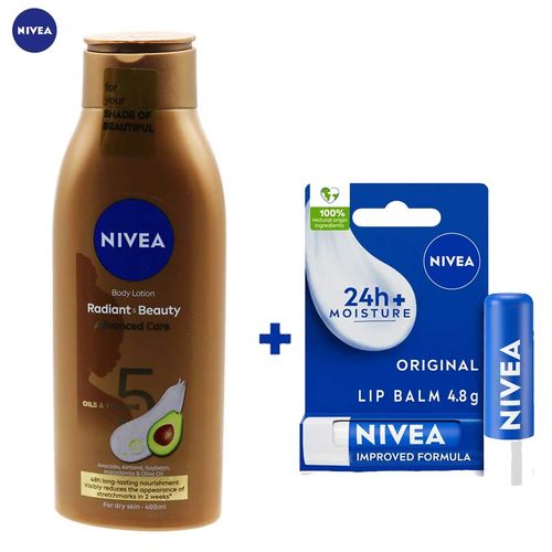 product_image_name-NIVEA-Lait Corps + Baume À Lèvres ( Nivea Body African Beauty Nourishing Lotion 400Ml + Nivea Lip Care original 4,8G )-1
