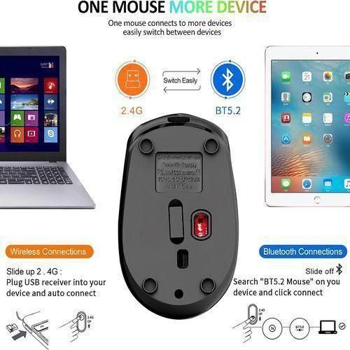 product_image_name-RichRipple-Souris Sans Fil 2 en 1 Double Mode Bluetooth 2.4 GHz – Souris Rechargeable Sans Fil avec Tapis de Souris, 3 Niveaux de DPI et Design Ergonomique pour Bureau, Bibliothèque-5