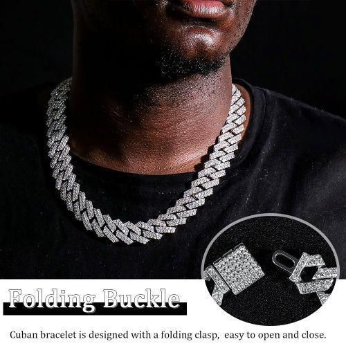 product_image_name-JNKACLD-Collier maillon cubain glacé Hip Hop chaîne cubain - Argent-3