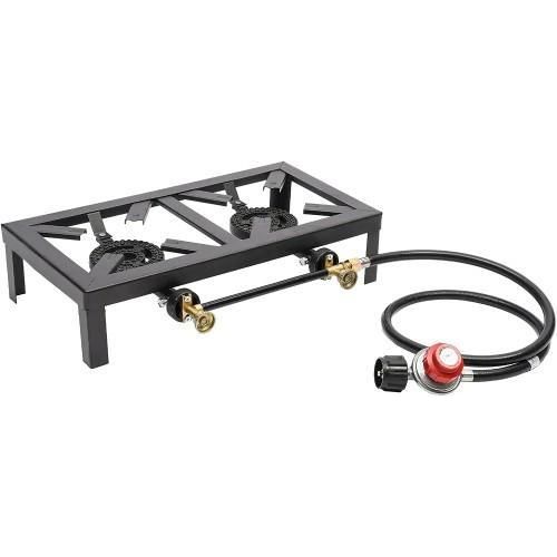 Generic Réchaud à Gaz Double Brûleur Haute Puissance avec Tuyau
