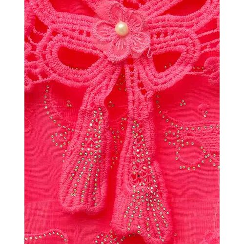 product_image_name-Kingmon-Top Manches Aileron Brodé Détail Strass et Perles  - Rose-3