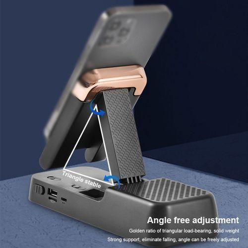 product_image_name-Generic-Support Téléphone 5-en-1 Multifonction - Haut-Parleur Bluetooth Intégré - Chargeur de Secours - Support Pliable et Ajustable pour Bureau-3