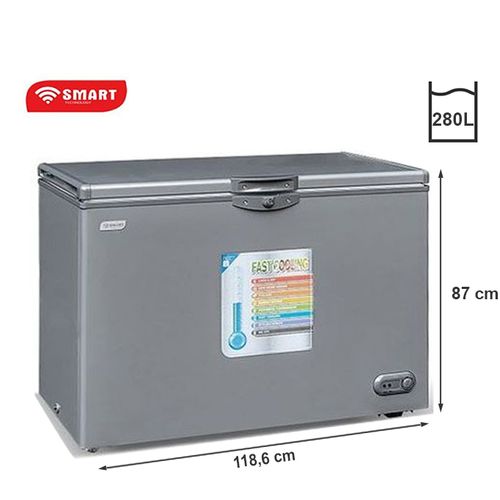 SMART TECHNOLOGY Congélateur Horizontal STCC-320 - Avec Clef - 280 L - GRIS  - 12 Mois De Garantie - Prix pas cher