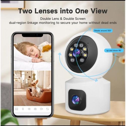product_image_name-Generic-Caméra Wifi rotation 360° double objectif avec vision nocturne et haut parleur -1