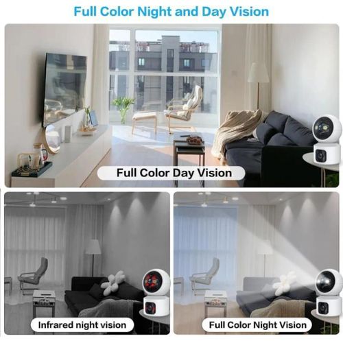 product_image_name-Generic-Caméra Wifi rotation 360° double objectif avec vision nocturne et haut parleur -3