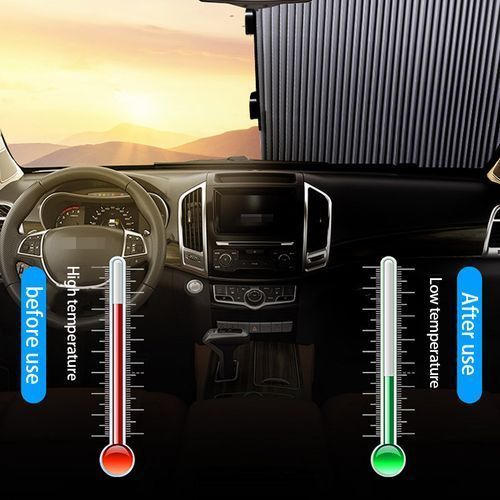 Generic Pare-soleil Rétractable Automobile écran Solaire Isolation  Thermique Pliage Automatique Pare-brise Avant Pare-soleil Rideau De Voiture  Blackout Barrière Lumineuse - 70cm - Prix pas cher