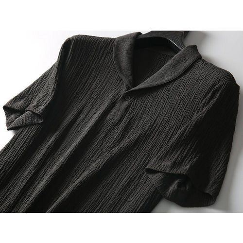 product_image_name-TOUPHY-Ensemble T-shirt à manches courtes et pantalon uni texturé – Tissu texturé confortable, tenue quotidienne minimaliste-5