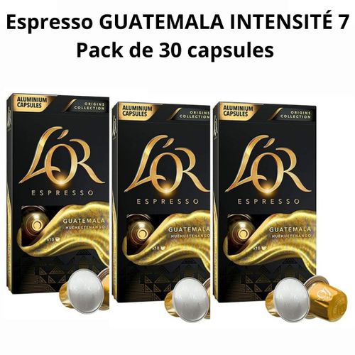 L'Or Espresso Nespresso ® L'OR CAPSULES GUATEMALA ÉDITION SPÉCIALE  INTENSITÉ 07 (PACK 3x10 CAPSULES 30) - Prix pas cher