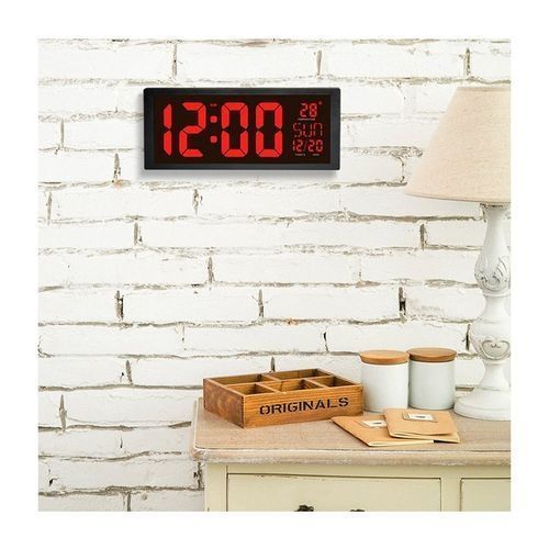 product_image_name-Generic-Grand Horloge Numérique Rectangulaire – Verre – Noir-2