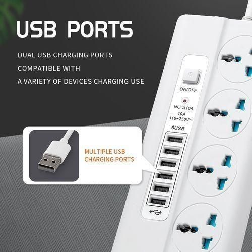 Generic Rallonge Multiprise 4 Trous Parafoudre + 6 Usb - image 3