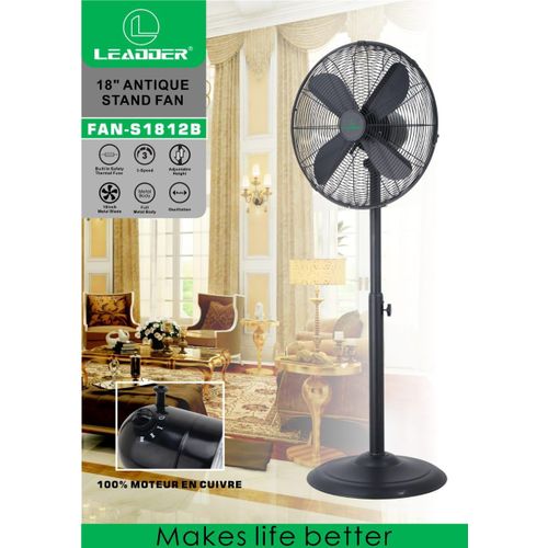 Leadder Ventilateur Sur Pied Antique De 18 Pouces