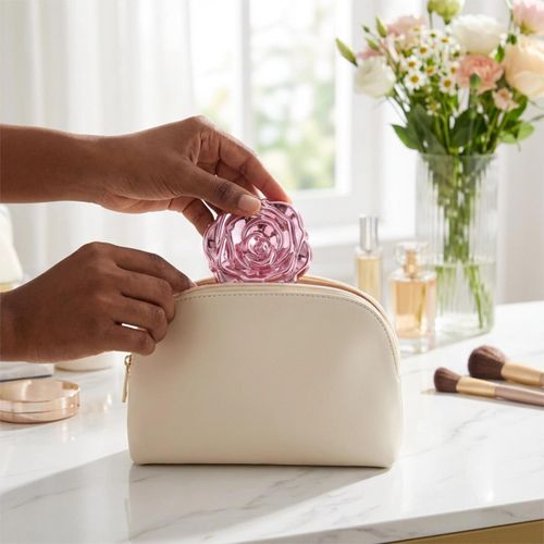 product_image_name-ShebSheb-Miroir compact en forme de rose portable, miroir de maquillage double face avec étui floral élégant à finition électrolytique, accessoire de beauté de voyage de poche-4