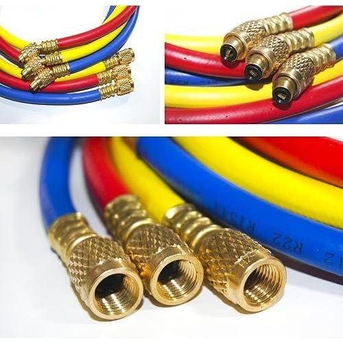 Generic Ensemble de tuyaux de charge de réfrigérant Elitech, raccord 1/4'' - image 2