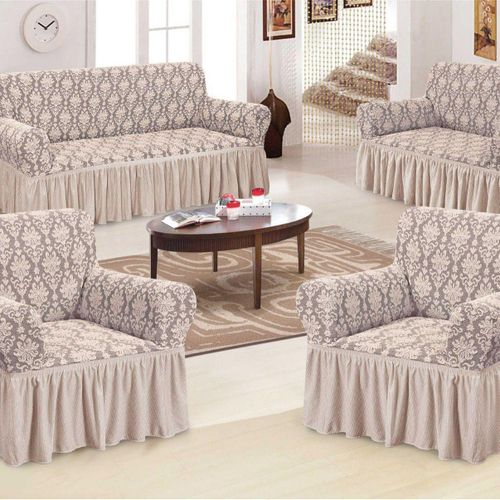 product_image_name-Mika-Housse de canapé élastique universelle ensemble de quatre pièces- marron claire-1