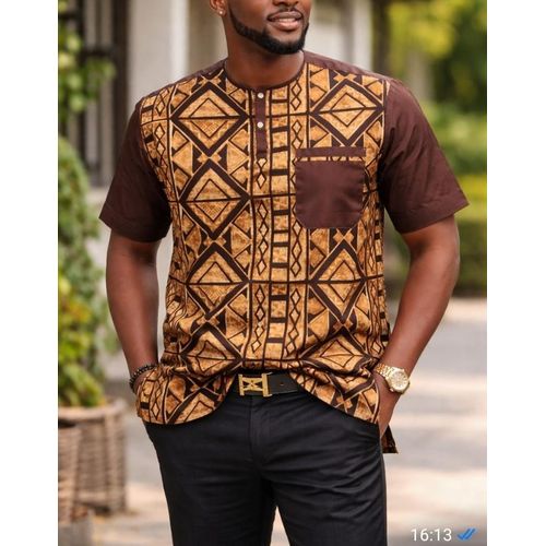 product_image_name-Fashion-Chemise homme - taille (L)- motif africain -1
