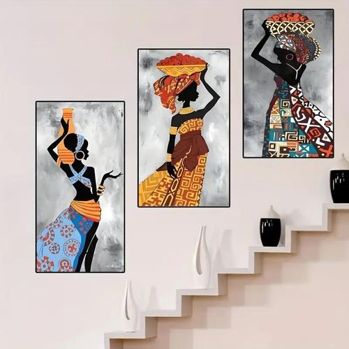 product_image_name-Generic-3pcs Peinture murale de femme africaine, impression sur toile murale-2