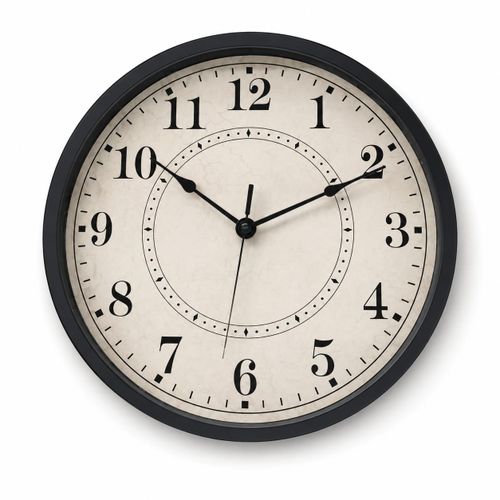 Generic Horloge murale ronde à quartz – Beige et noire
