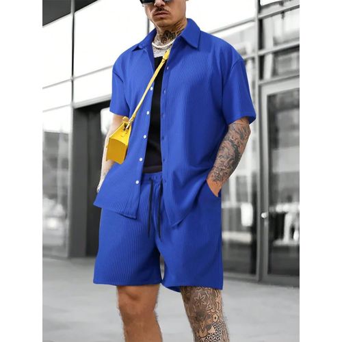 Fashion complet chemise manche court culotte homme bleu Prix pas cher Jumia CI