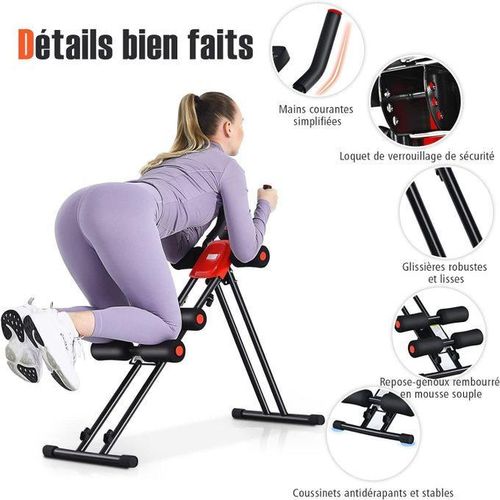 product_image_name-Generic-Appareil à Abdominaux Pliable Multifonctions Avec 3 Niveaux Réglables Ecran LCD, Capacité De Poids 150 Kg AB Crunch Trainer-6