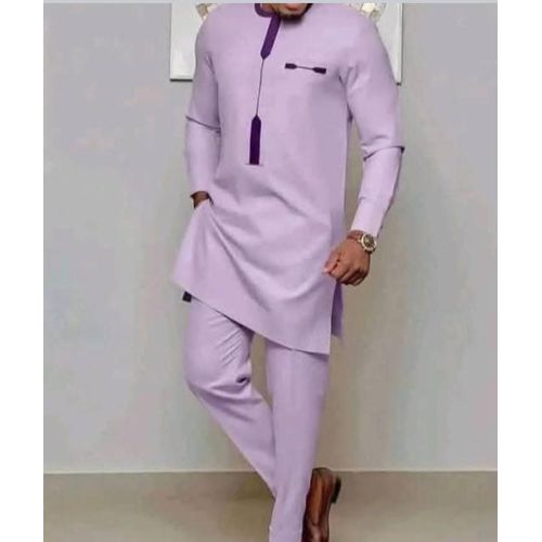 product_image_name-Fashion-Ensemble tunique homme manches longues de couleur violette -1