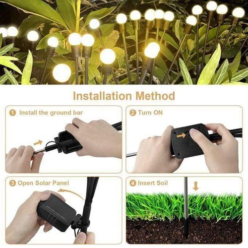 product_image_name-Generic-Agréable lampes solaires oscillantes en forme d'étoile luciole, 2 modes, éclairage de paysage solaire pour allée, jardin, cour, allée, décoration (lot de 2)-2