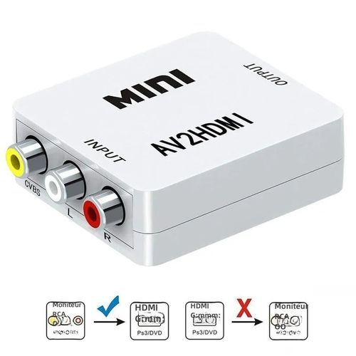 Generic Adaptateur Av Rca Vers Hdmi - Prix pas cher