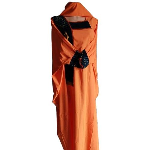 Generic Robe Tissu orange  à motif pagne traditionnel