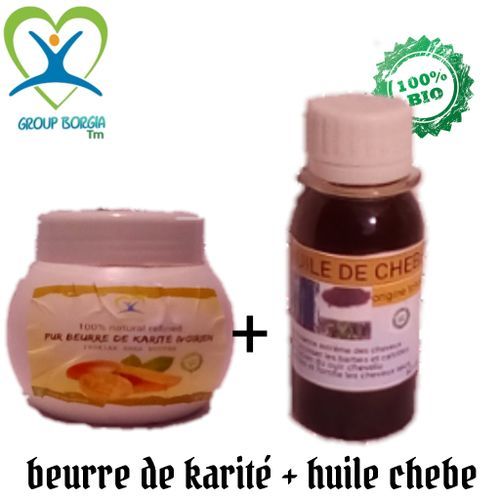 Duo huile de chébé et Beurre de chébé Croissance et Fortifiante 50ml et  100ml - Cdiscount Au quotidien