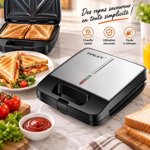 HALEY Machine à sandwich – 1400 W – Plaques antiadhésives - image 3