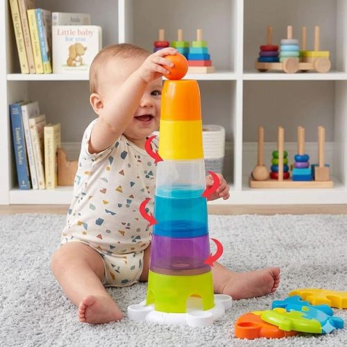 product_image_name-Generic-Tour d'Empilage et Toboggan à Balles pour Bébé - Jeu Éducatif de Motricité Fine-1