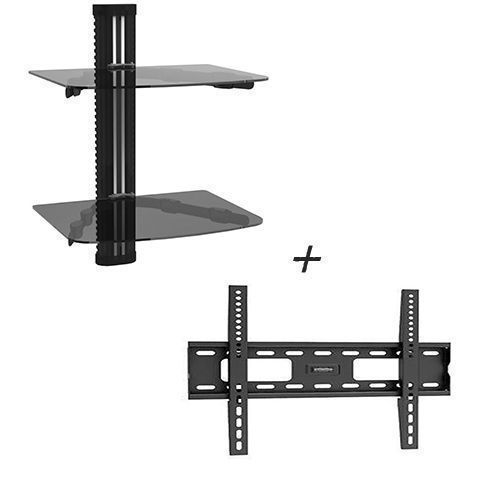 Generic Support Mural Pour Lecteur DVD - Décodeur - 2 Etagères -Noir - Prix  pas cher