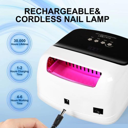 product_image_name-Generic- Rechargeable UV LED lampe à ongles plus rapide sans fil séchage rapide sèche-ongles 66 Leds poignée Portable capteur automatique 288W-4