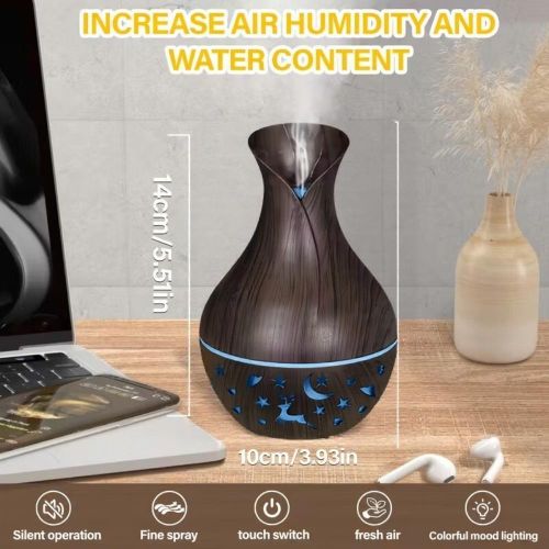 product_image_name-addigoes-Humidificateur d'air USB 200ML, Connexion par prise USB, Forme Élégante, Diffuseur d'arômes, Humidificateur d'aromathérapie Portable pour Chambre, Salon, Entreprise, École, Bureau et Chambre d'enfants (Bois)-2