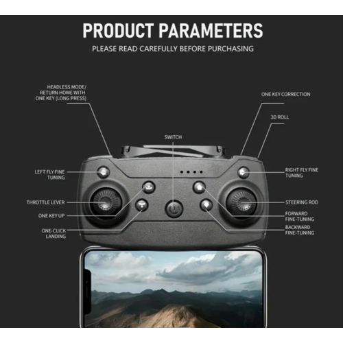 Generic E99 Drone Pliable avec Système Anti-Obstacles et Double Caméra HD - image 2