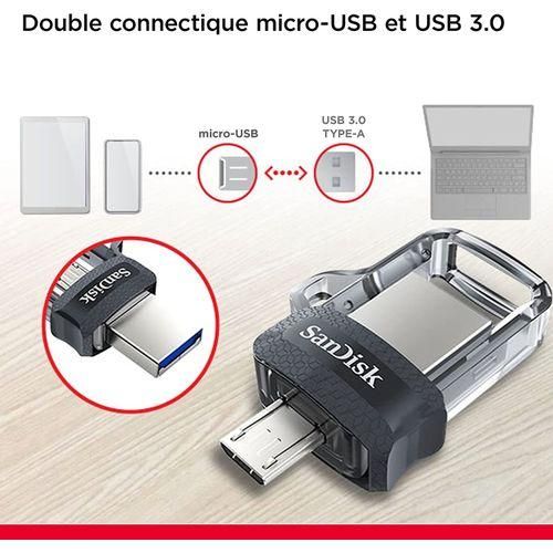 SanDisk Clé USB 3.0 Ultra - 16 Go - Noir