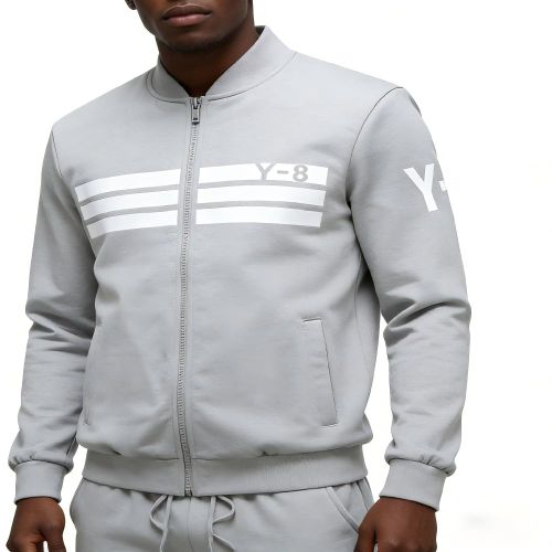 product_image_name-Fashion-Ensemble 2 pièces pour hommes: veste à manches longues et pantalon - Gris-4