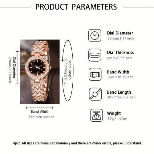 product_image_name-Fashion-Ensemble de 5 pièces/Montre en quartz rétro pour femmes & Set de bijoux en cristal-3