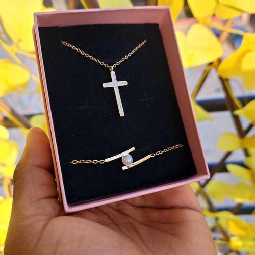 product_image_name-Fashion-Bijoux chaîne femme croix doré 2en1 chaîne bracelet pendentif ensemble bijoux accessoire femme inox luxe mode stylé femme cadeau femme coffret cadeau anniversaire femme fête mere Saint Valentin Mariage amour cœur -2