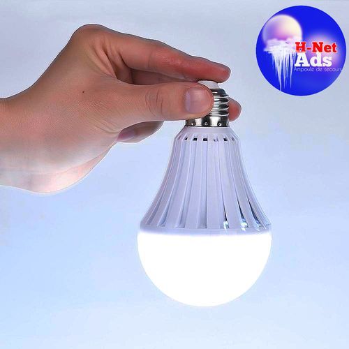 Led Ampoule LED DE SECOURS 7W- RECHARGEABLE ET ÉCONOMIQUE - Blanc